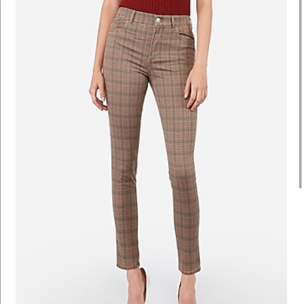 Express Ankle Legging High Rise, Plaid Pants
